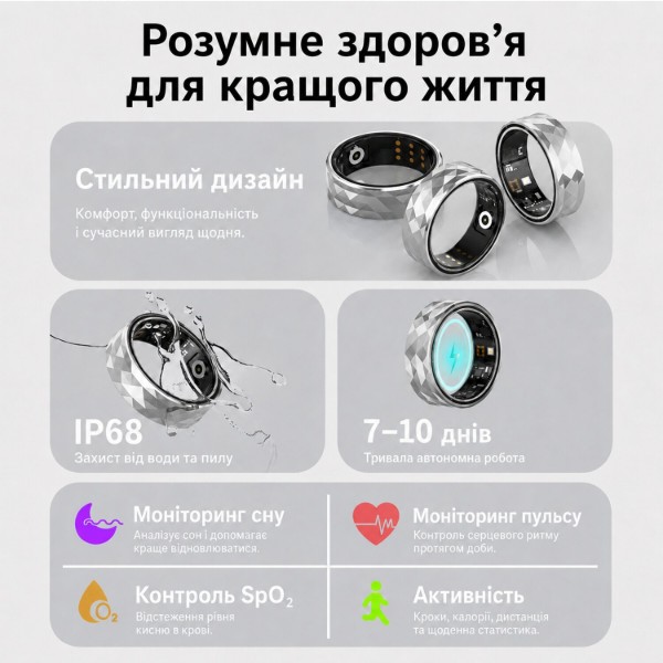 Фото - Смарт - кільце INSPIRE HSR12 Silver (HSR12-10-silver)